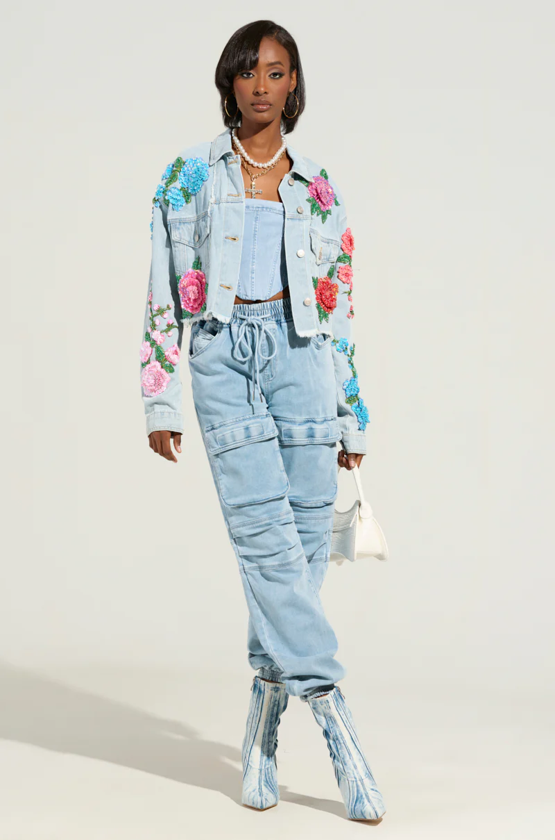 GARDEN OF EDEN EMBELLISHED DENIM JACKET - Image 6
