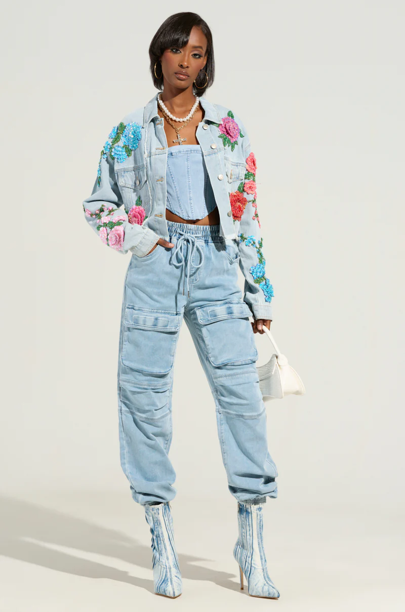 GARDEN OF EDEN EMBELLISHED DENIM JACKET - Image 7