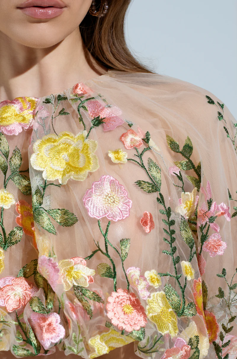 GARDEN PARTY FLORAL EMBROIDERY TULLE TOP - Image 7