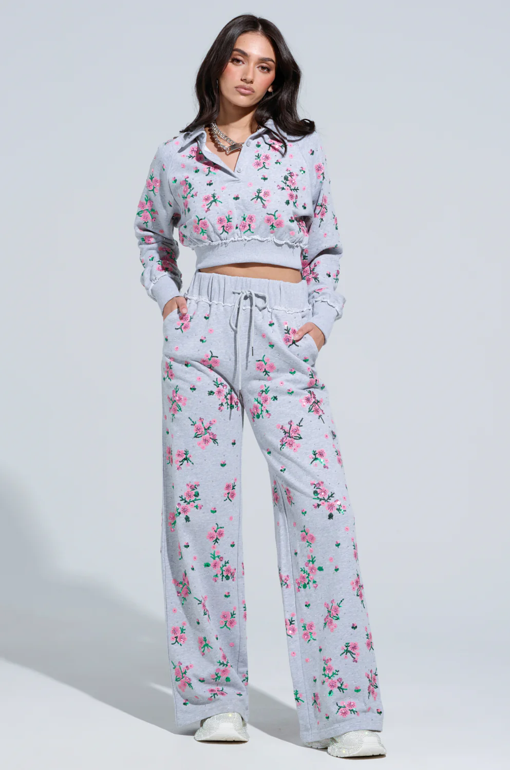 GARDEN PARTY RHINESTONE BUTTON UP TOP - Image 4