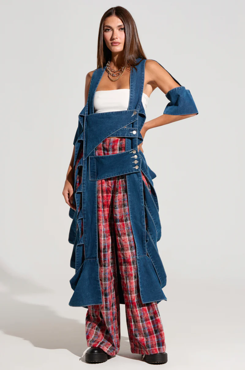 GEO CUTOUT DENIM DUSTER - Image 2