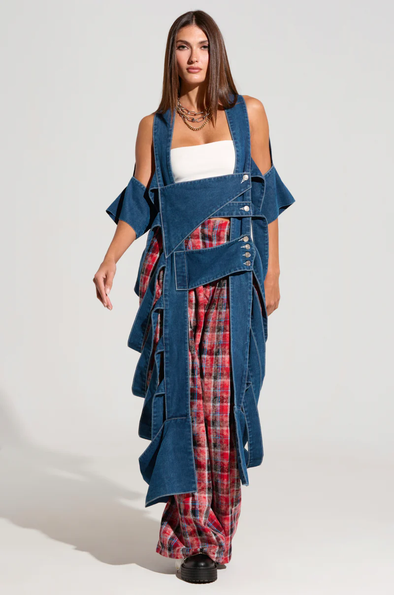 GEO CUTOUT DENIM DUSTER - Image 3