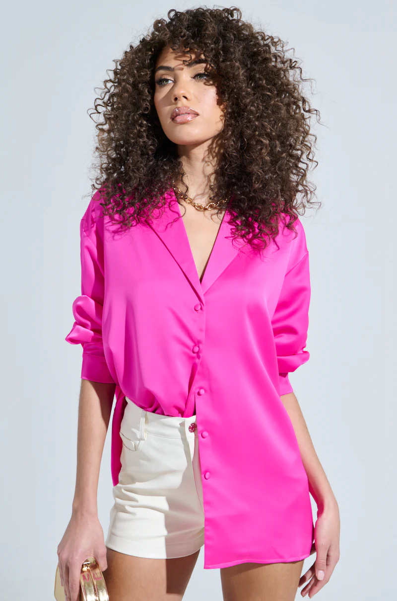 GEO SATIN LONG SLEEVE BLOUSE - Image 3