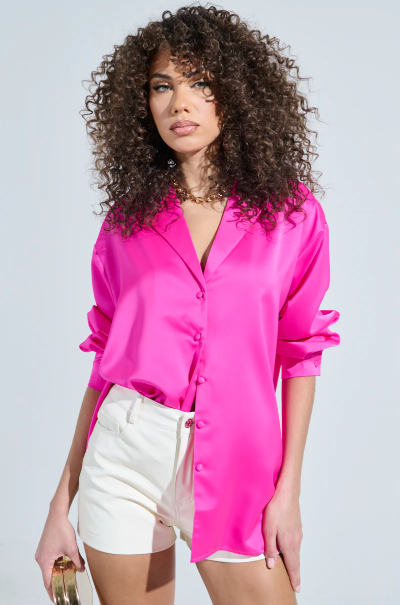 GEO SATIN LONG SLEEVE BLOUSE - Image 7