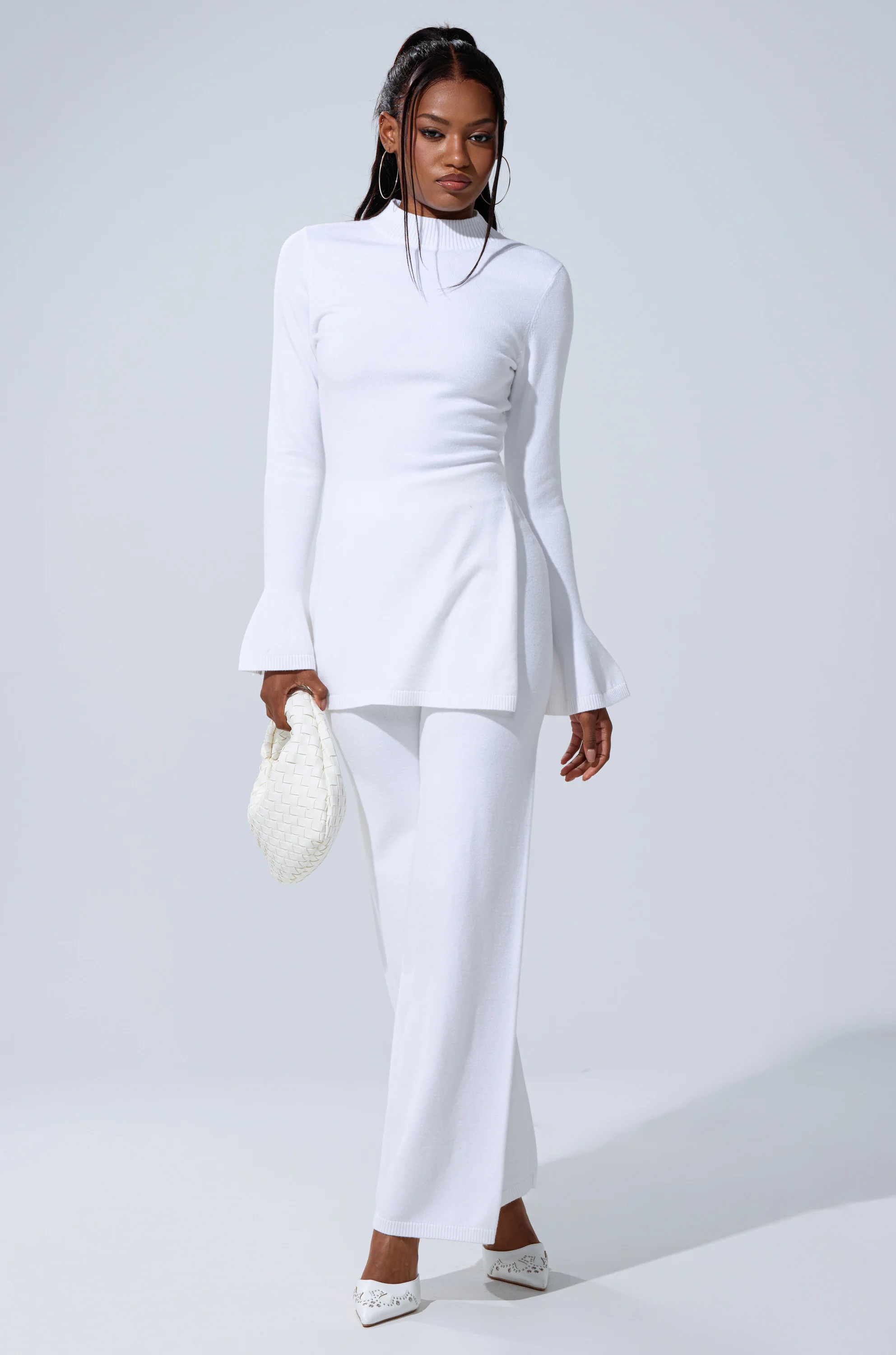 GET COZY WITH ME WIDE LEG PANT IN WHITE