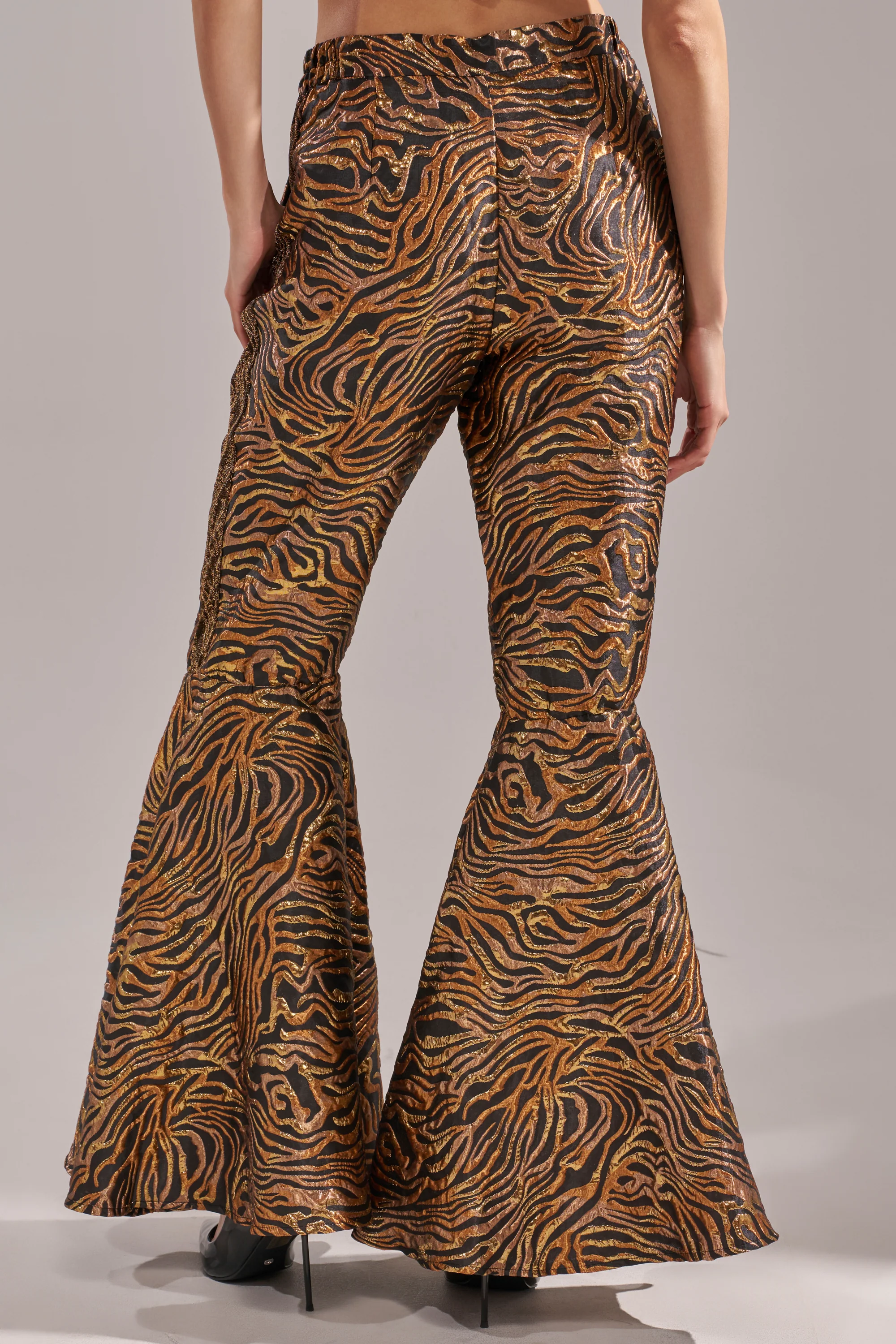 GET IN MOTION BROCADE FLARE TROUSER - Image 6