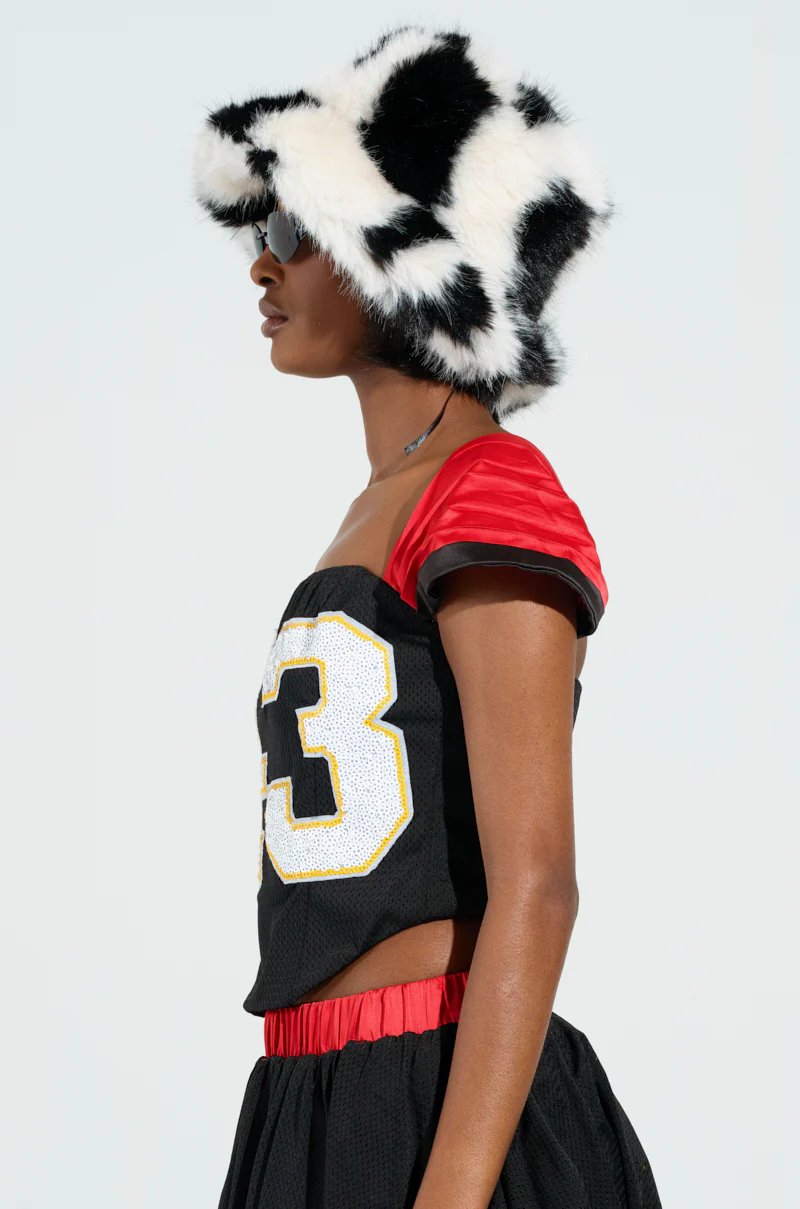 GET IN THE FIELD CAP SLEEVE CORSET TOP - Image 2