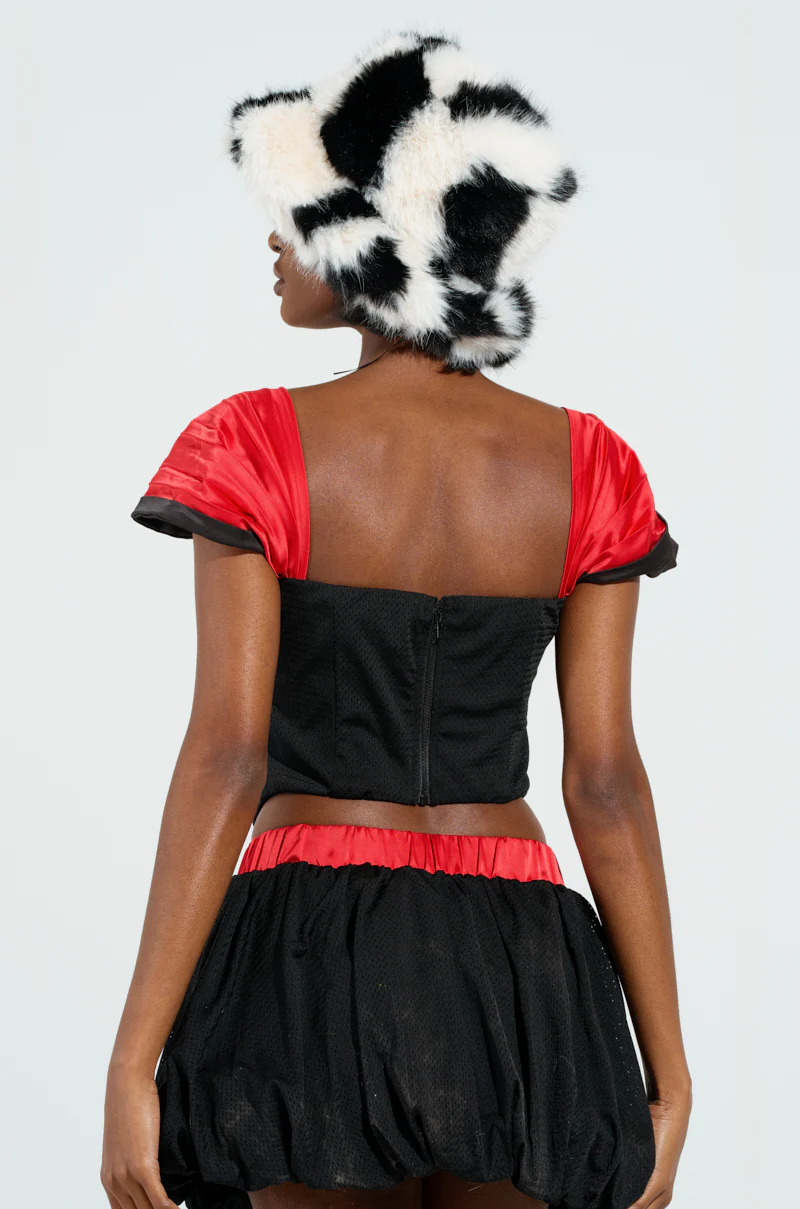 GET IN THE FIELD CAP SLEEVE CORSET TOP - Image 3