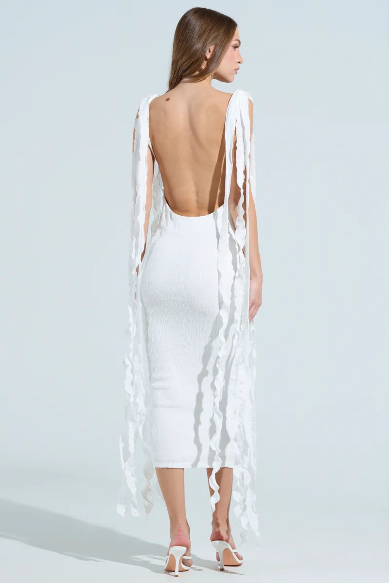 GET LIKE ME BACKLESS MIDI DRESS IN IVORY - Image 5