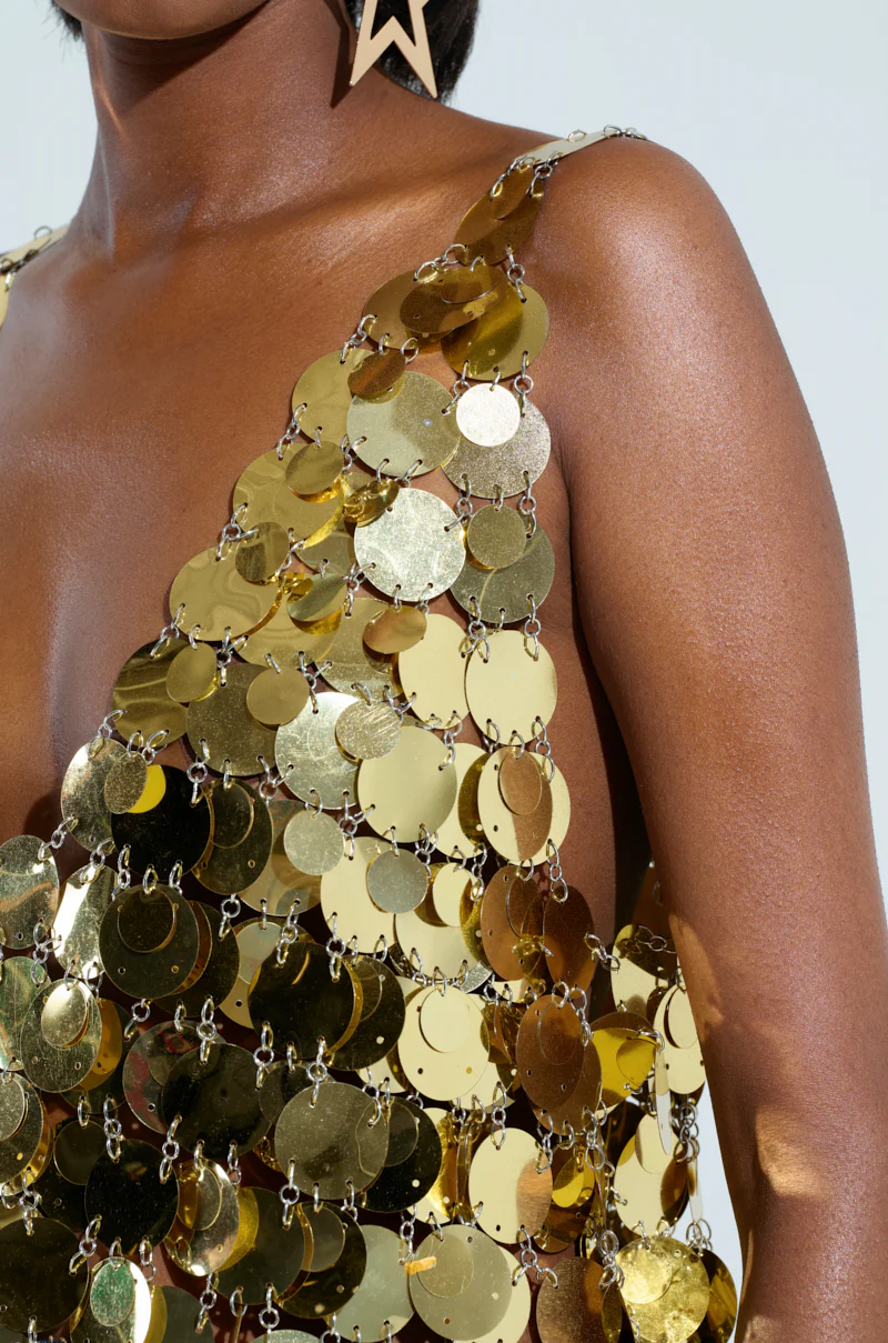GET ME BODIED GOLD SEQUIN TOP - Image 6