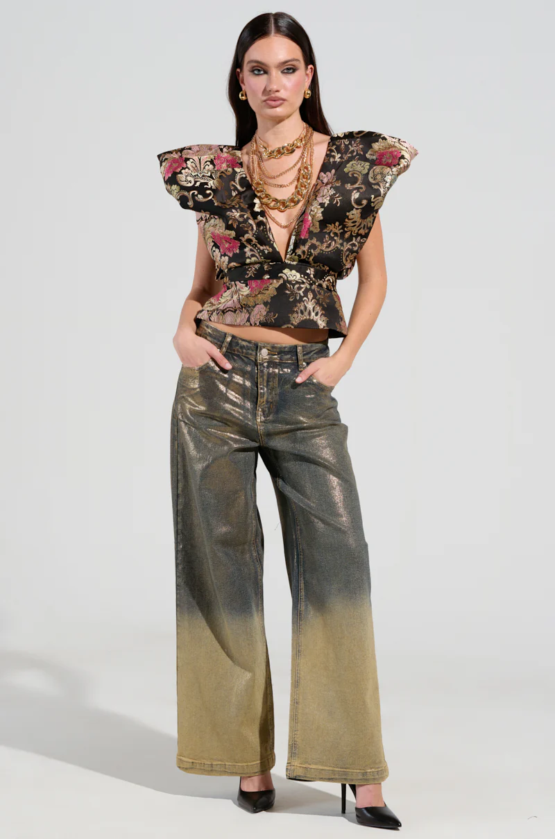 GET MY CLOSE UP FLORAL BROCADE BLOUSE - Image 5