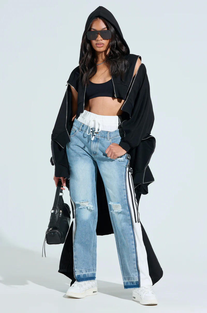 GET WITH IT DENIM TRACK PANT - Image 2