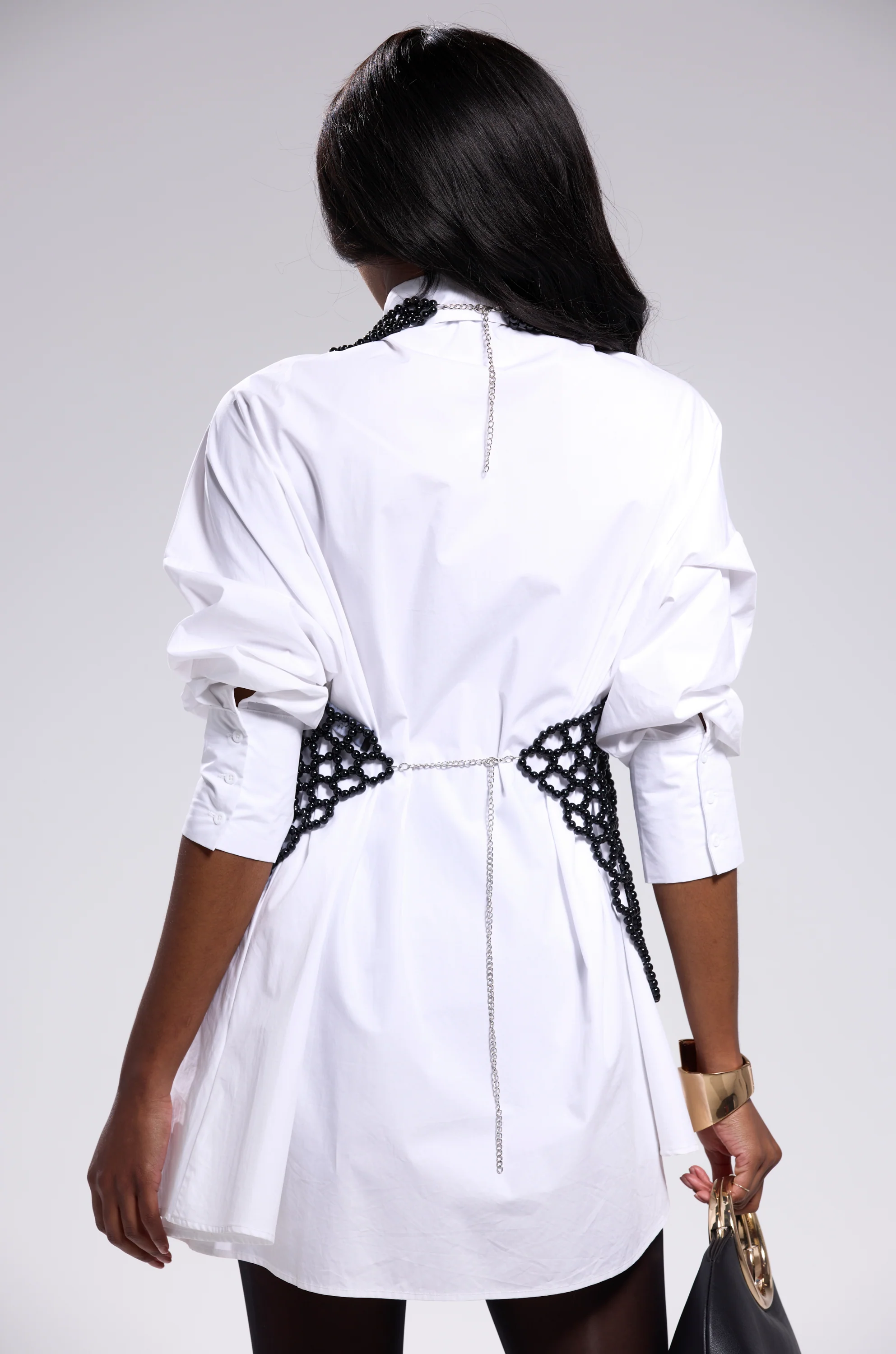 GETTIN HOT IN HERE BEADED TOP IN BLACK - Image 9