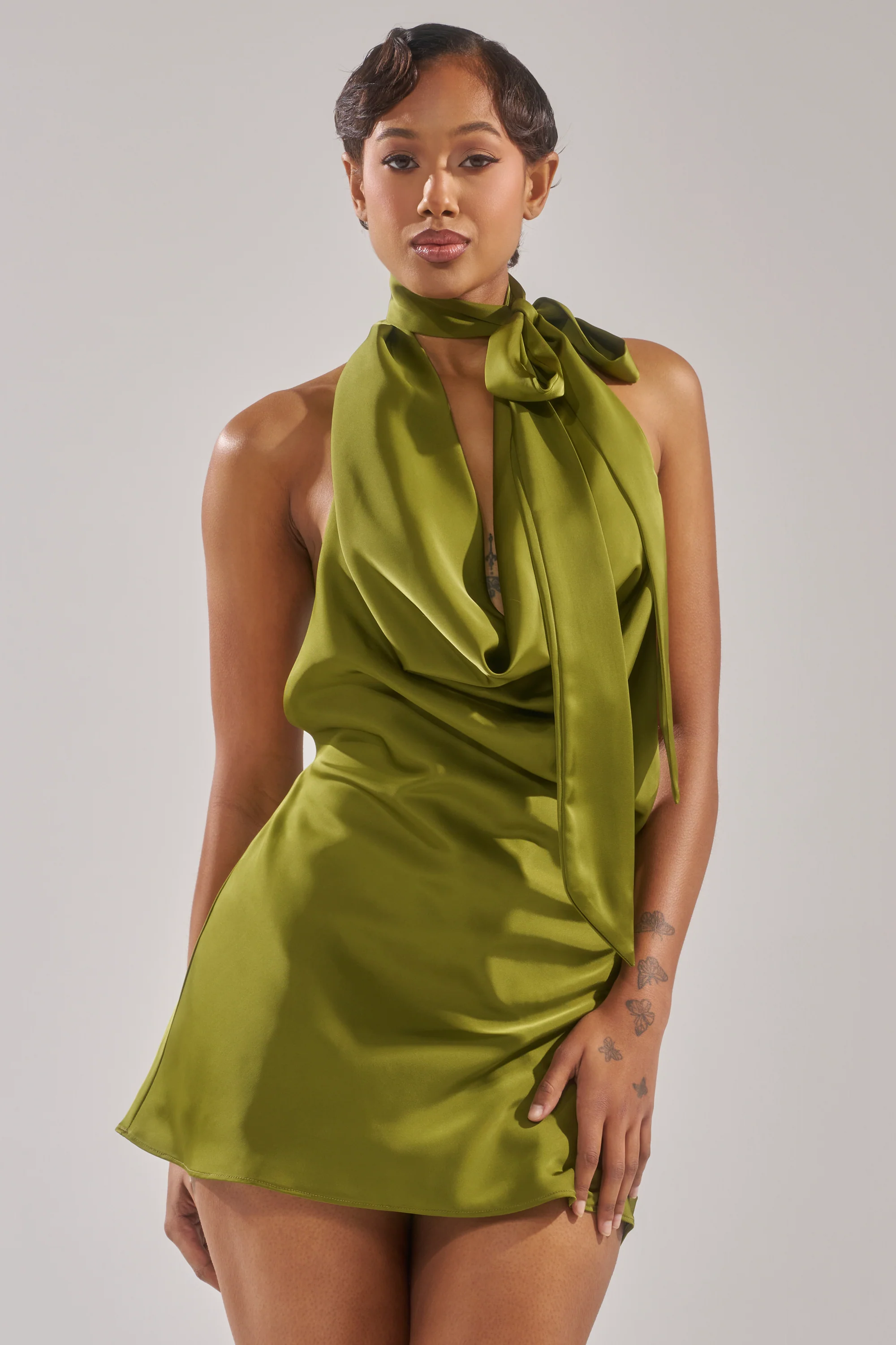GIGI MINI DRESS IN GREEN - Image 3