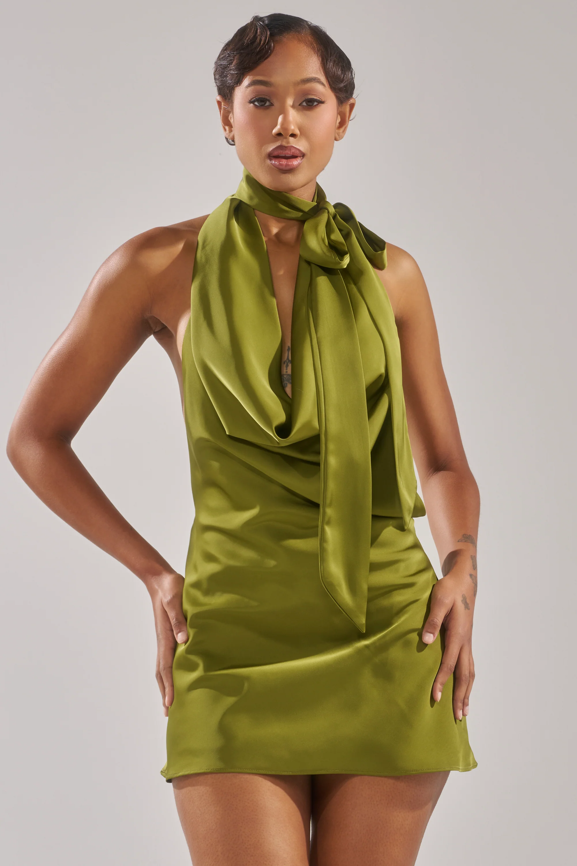 GIGI MINI DRESS IN GREEN - Image 4