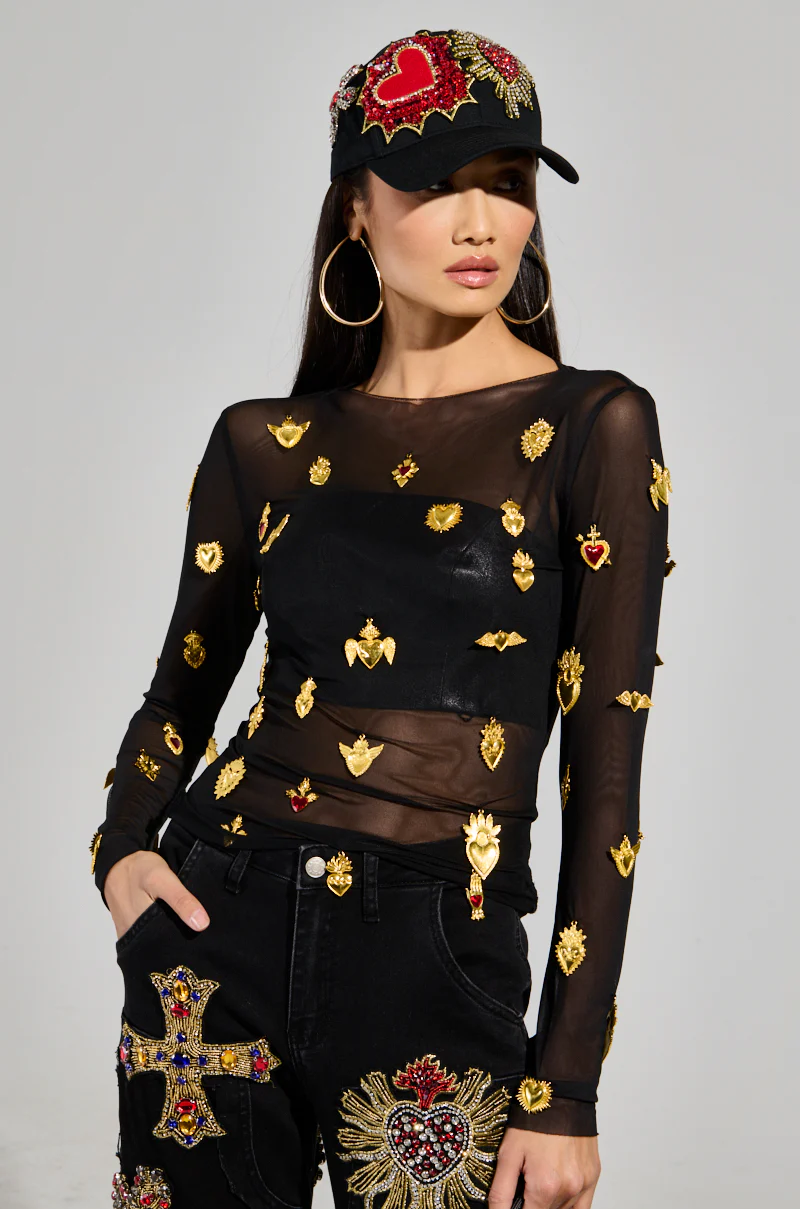 GILDED MESH TOP