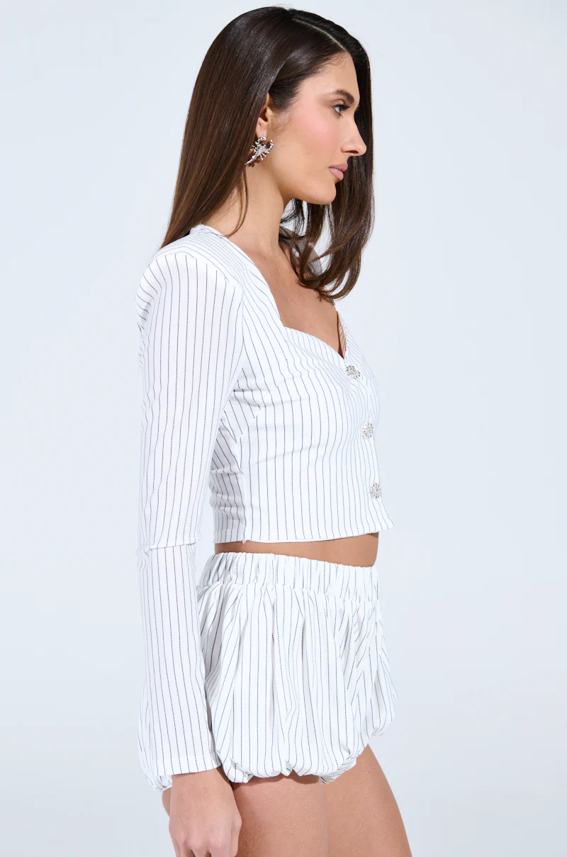 GIMME LOVE STRIPE BUTTON DOWN BLOUSE - Image 3