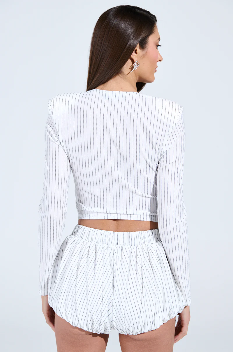 GIMME LOVE STRIPE BUTTON DOWN BLOUSE - Image 4