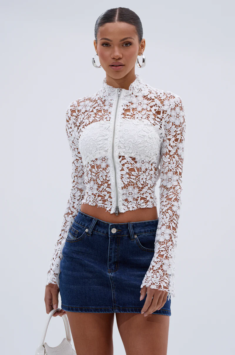 GIMME MORE LACE ZIP-UP TOP - Image 2