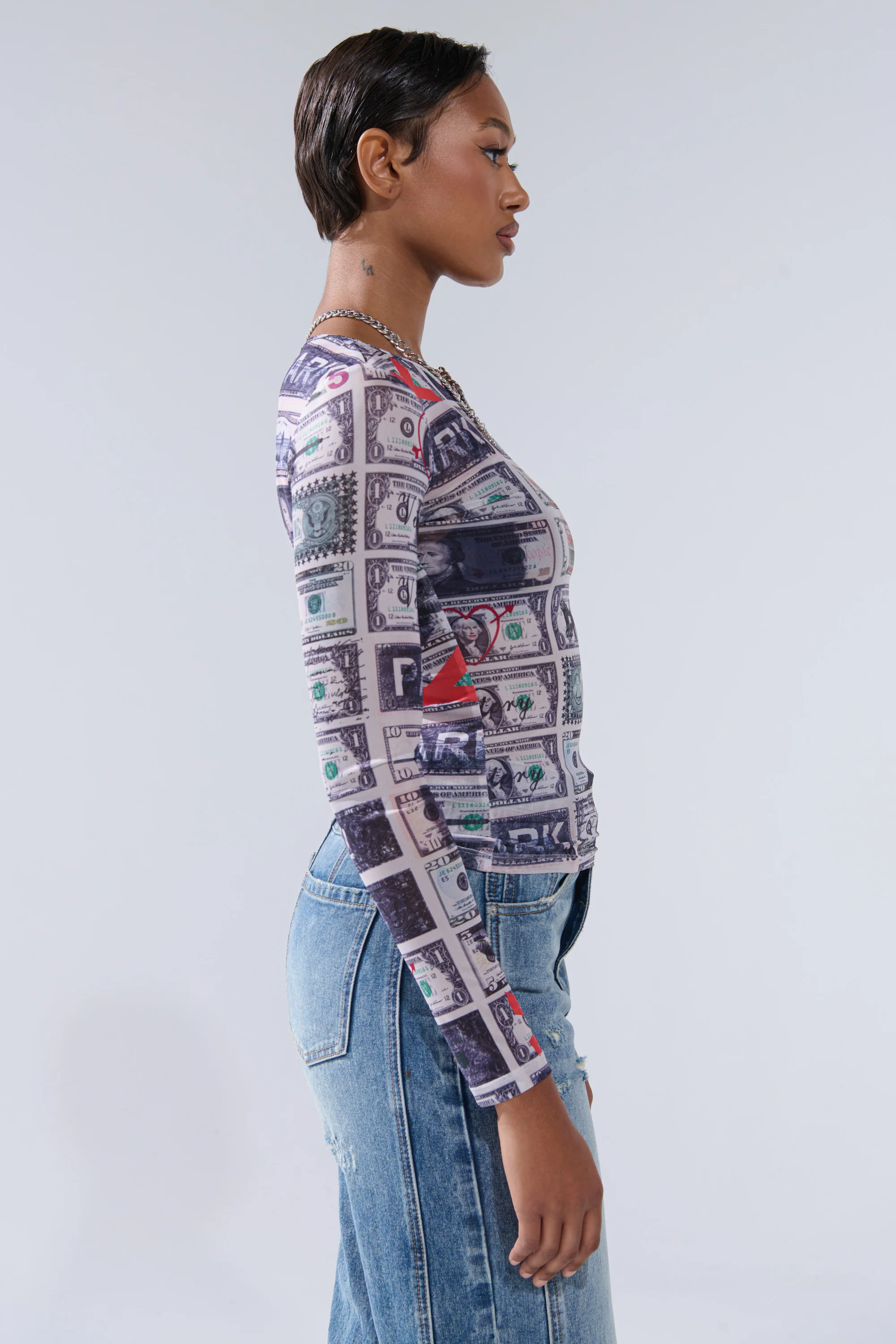 GIMME THE MONEY MESH LONG SLEEVE - Image 4