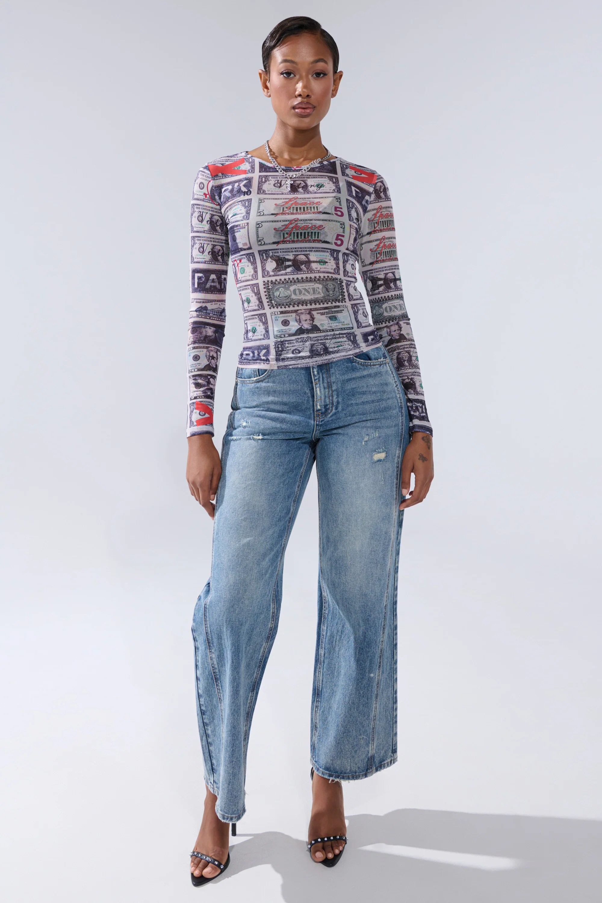 GIMME THE MONEY MESH LONG SLEEVE - Image 7