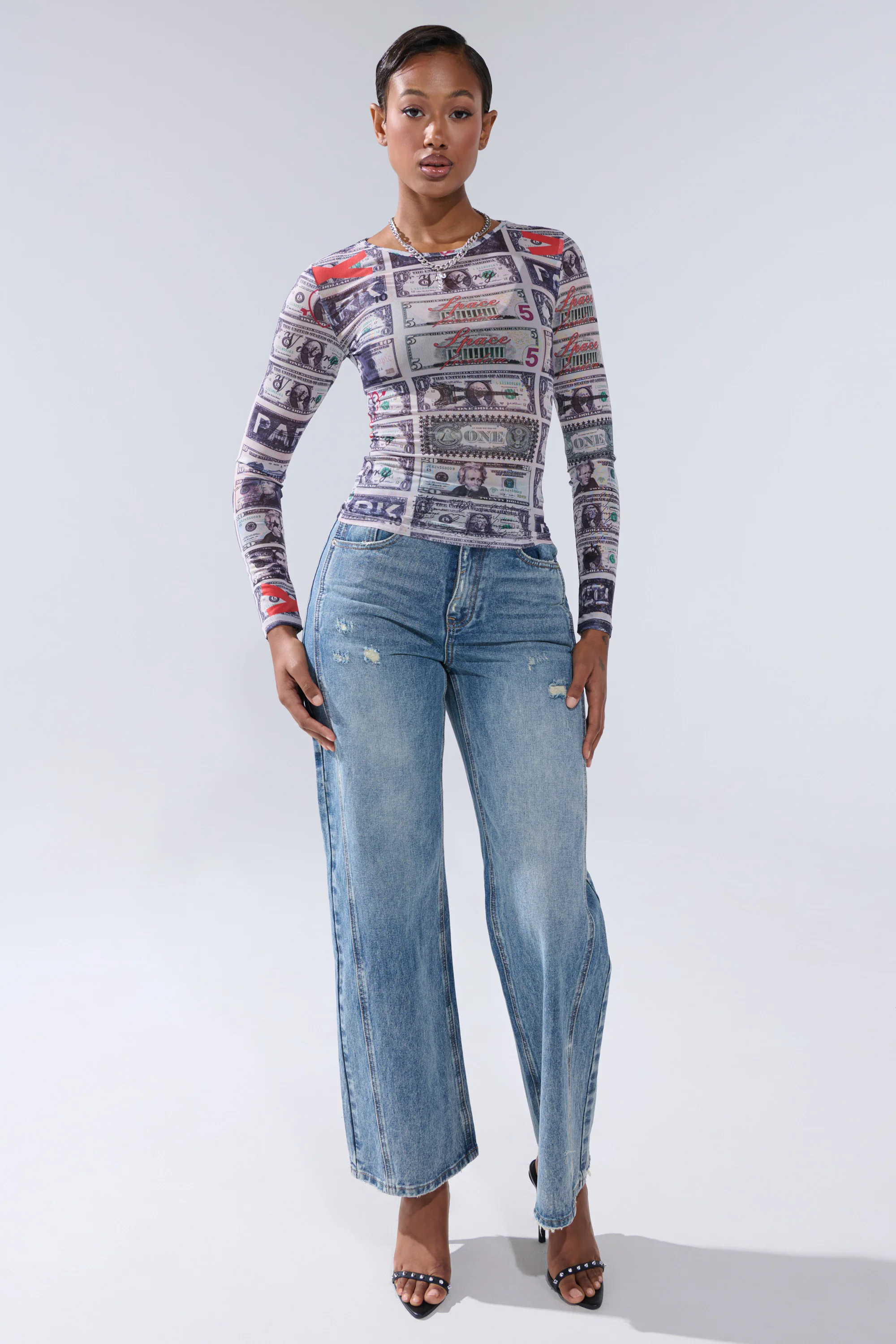 GIMME THE MONEY MESH LONG SLEEVE - Image 8