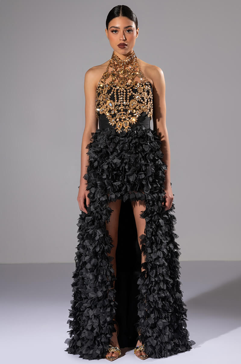 GIRL ON FIRE CASCADING HIGH LOW TUBE DRESS - Image 3