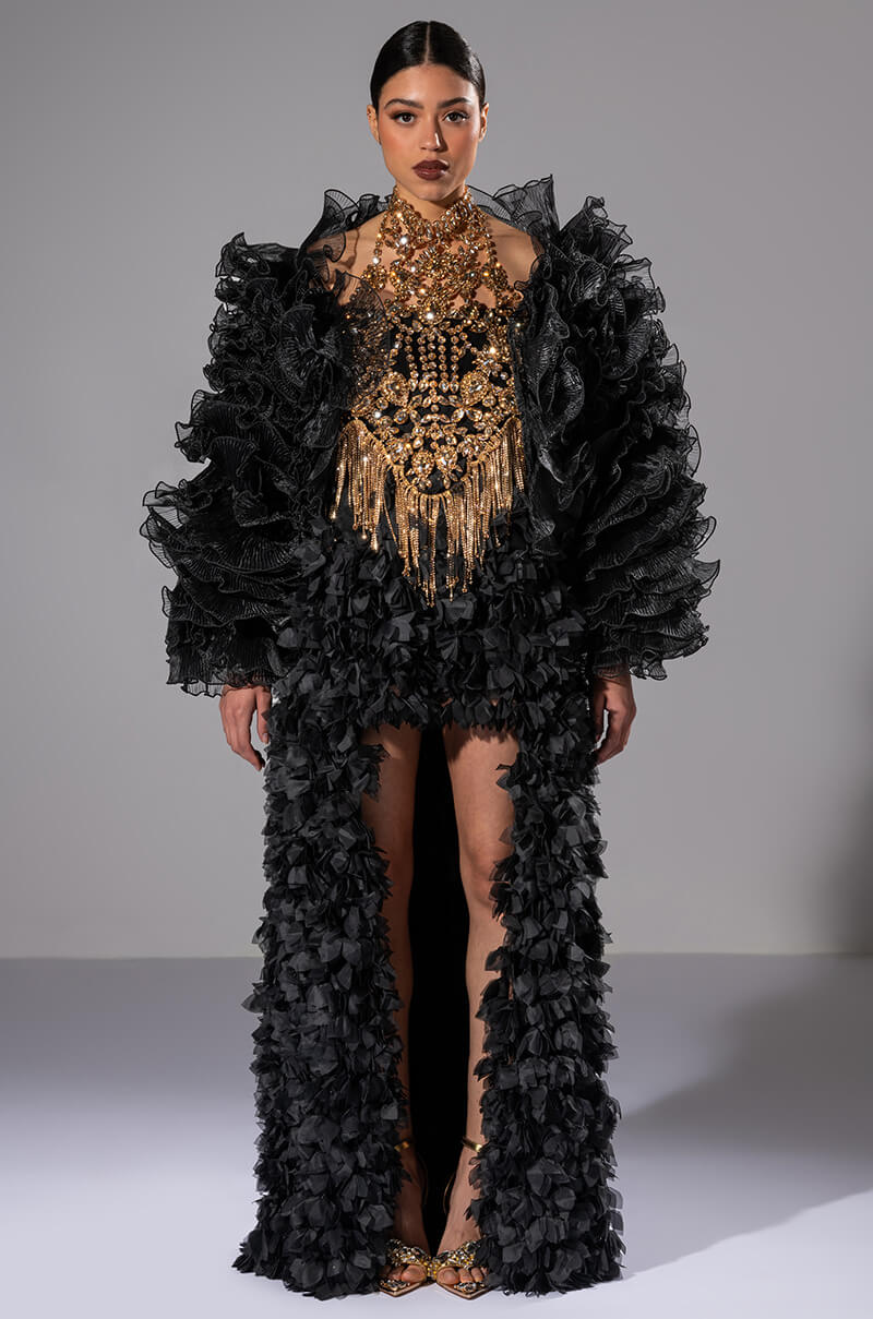 GIRL ON FIRE CASCADING HIGH LOW TUBE DRESS - Image 6