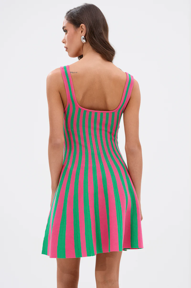 GIRLY POP STRIPE MINI DRESS - Image 4