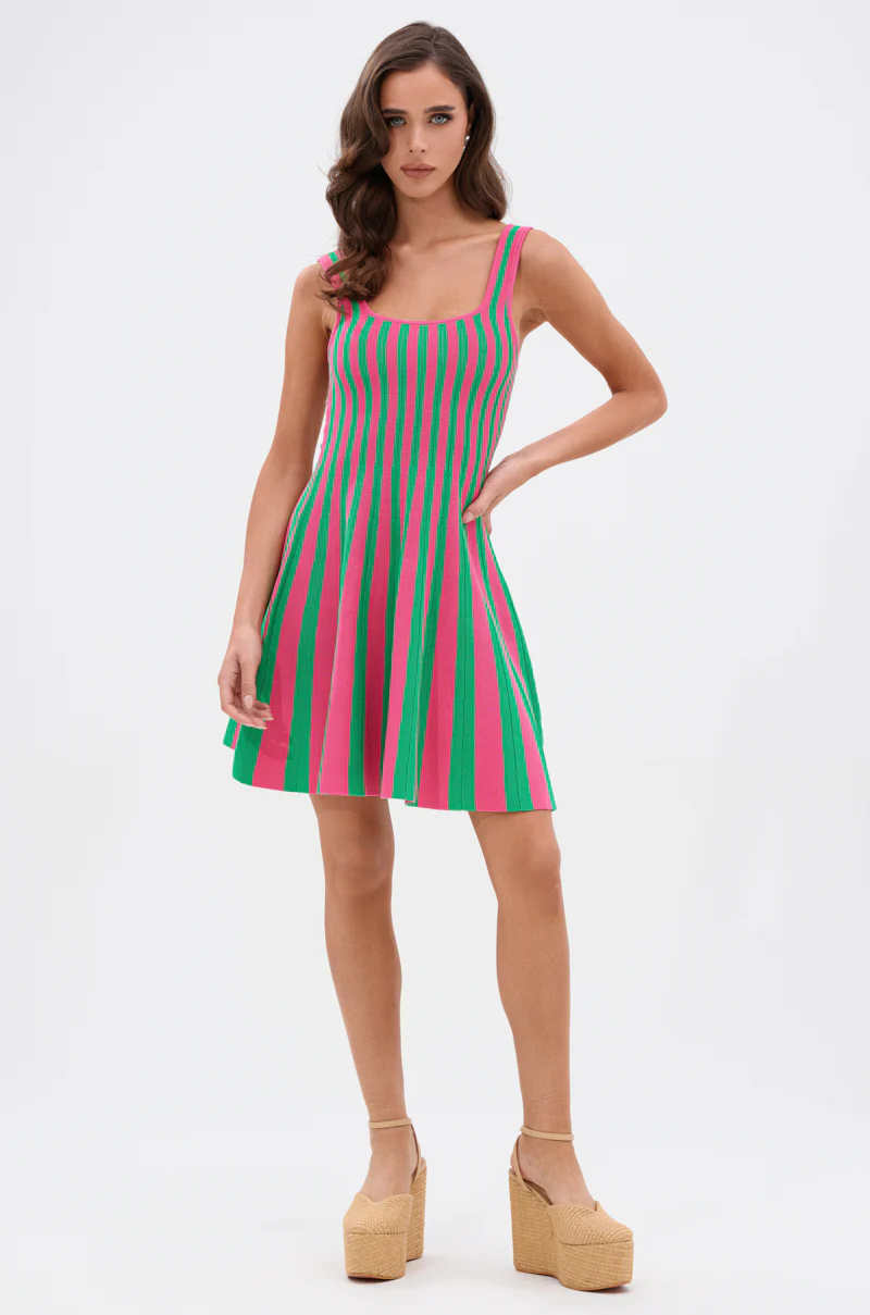 GIRLY POP STRIPE MINI DRESS - Image 5