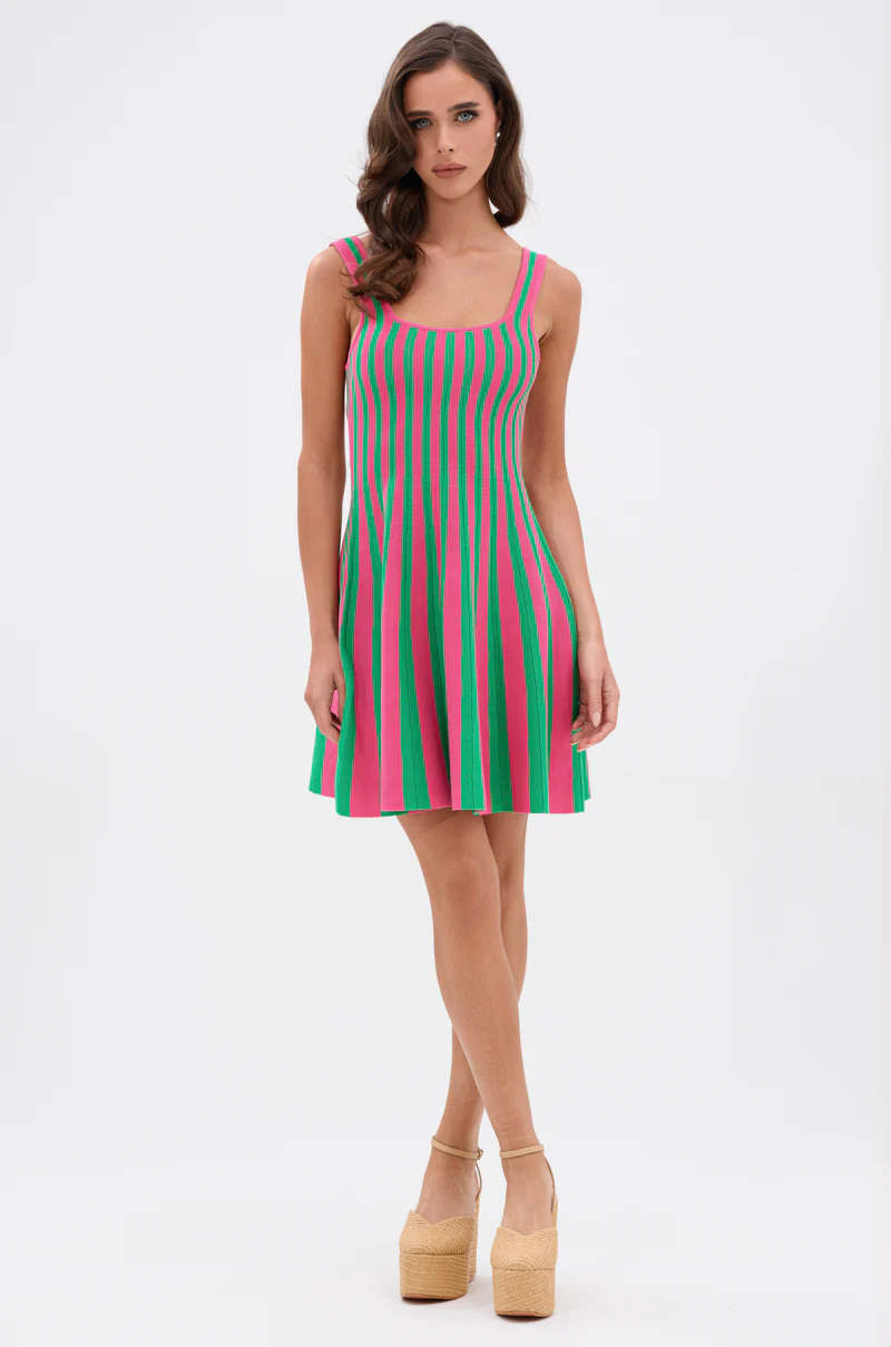 GIRLY POP STRIPE MINI DRESS - Image 6