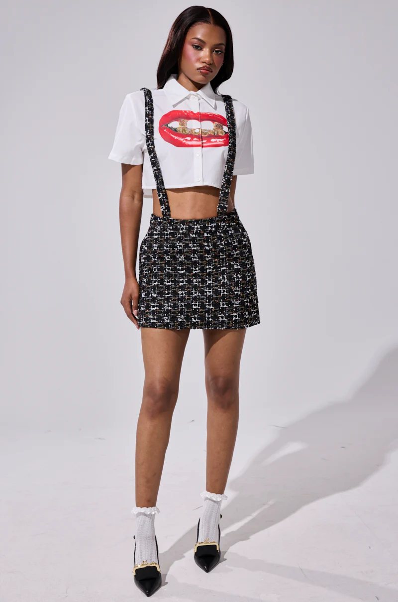GIRLY POP TWEED OVERALL SKIRT - Image 7