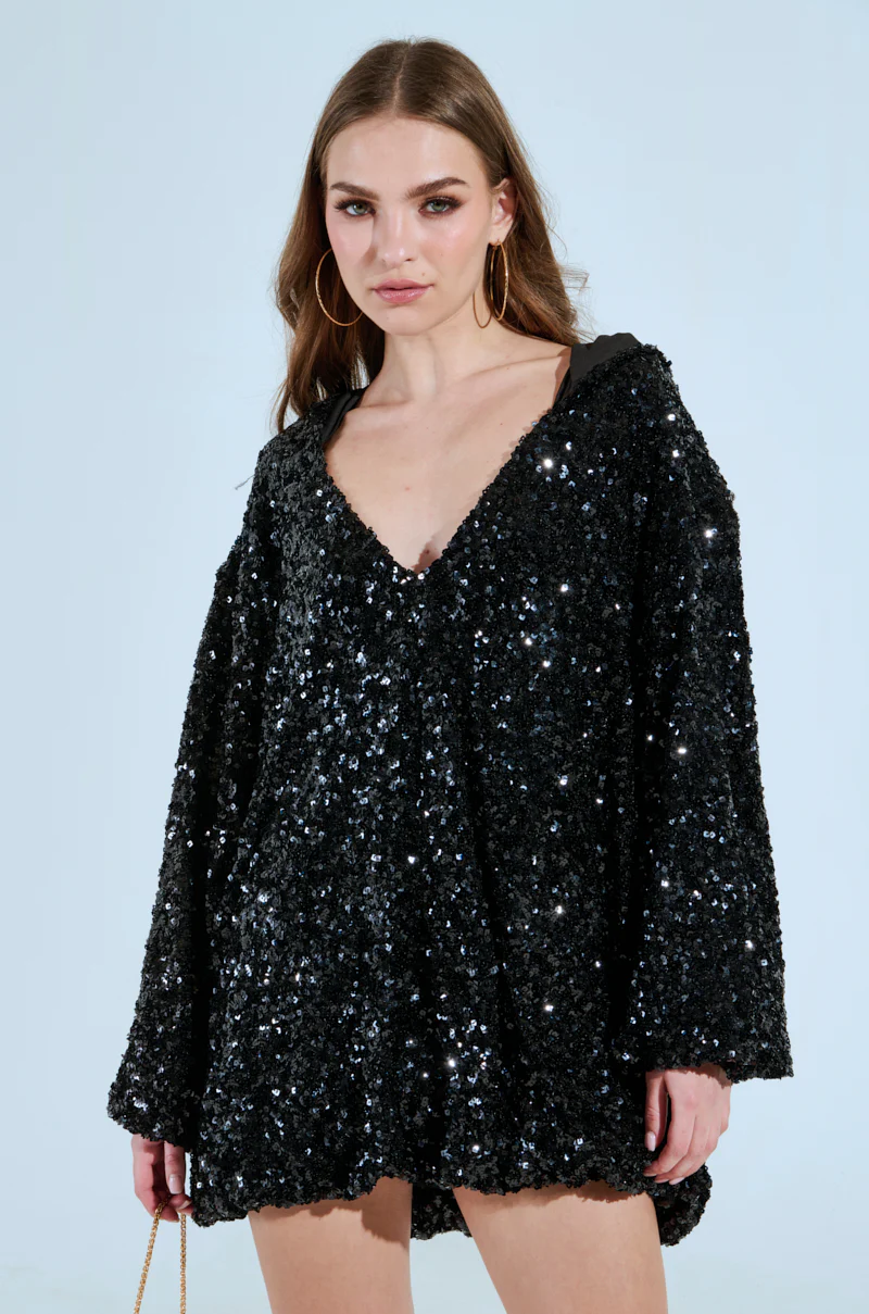 GISELLE SEQUIN SWEATSHIRT DRESS - Image 2