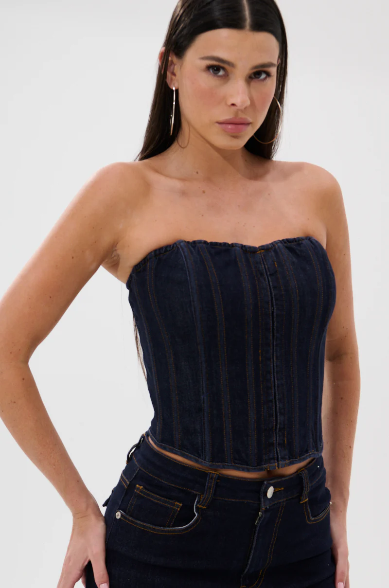 GIVE IT TO ME BABY DENIM CORSET - Image 2