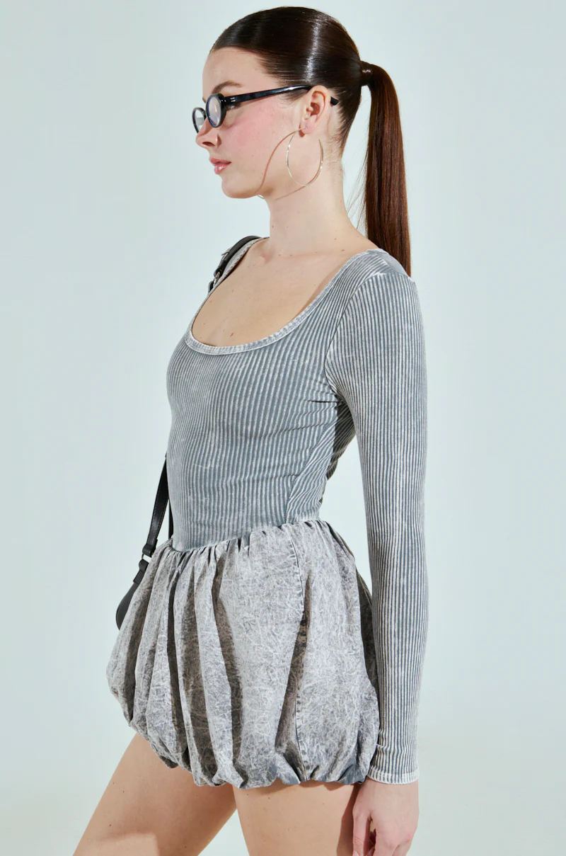 GIVE ME A LITTLE MINI DRESS IN LIGHT GREY - Image 3