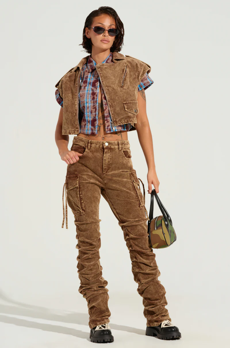GIVE ME A REASON CORDUROY TOP IN BROWN - Image 5