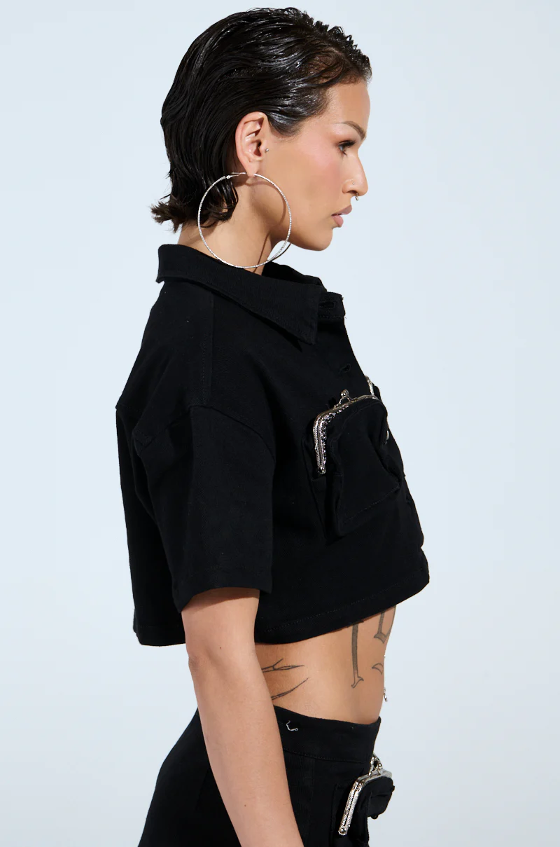 GIVE ME THE MONEY HONEY BUTTON DOWN TOP - Image 3
