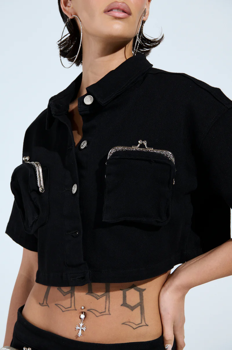 GIVE ME THE MONEY HONEY BUTTON DOWN TOP - Image 7