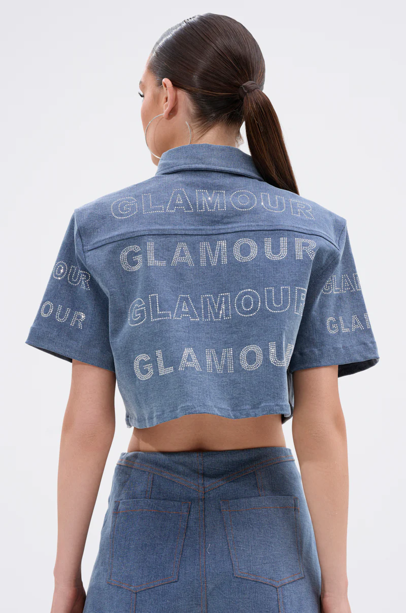 GLAM SQUAD DENIM BUTTON DOWN - Image 4