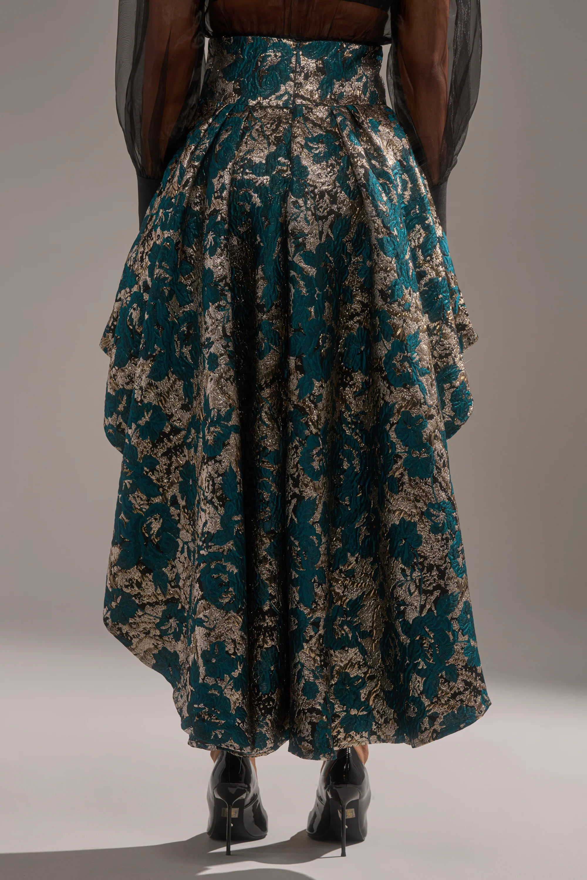 GLORIOUS DAYS BROCADE HIGH LOW SKIRT - Image 6