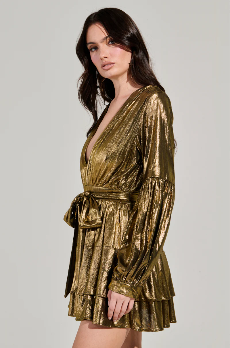 GLOW BABY METALLIC MINI DRESS - Image 3
