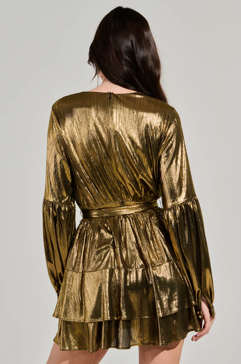 GLOW BABY METALLIC MINI DRESS - Image 4