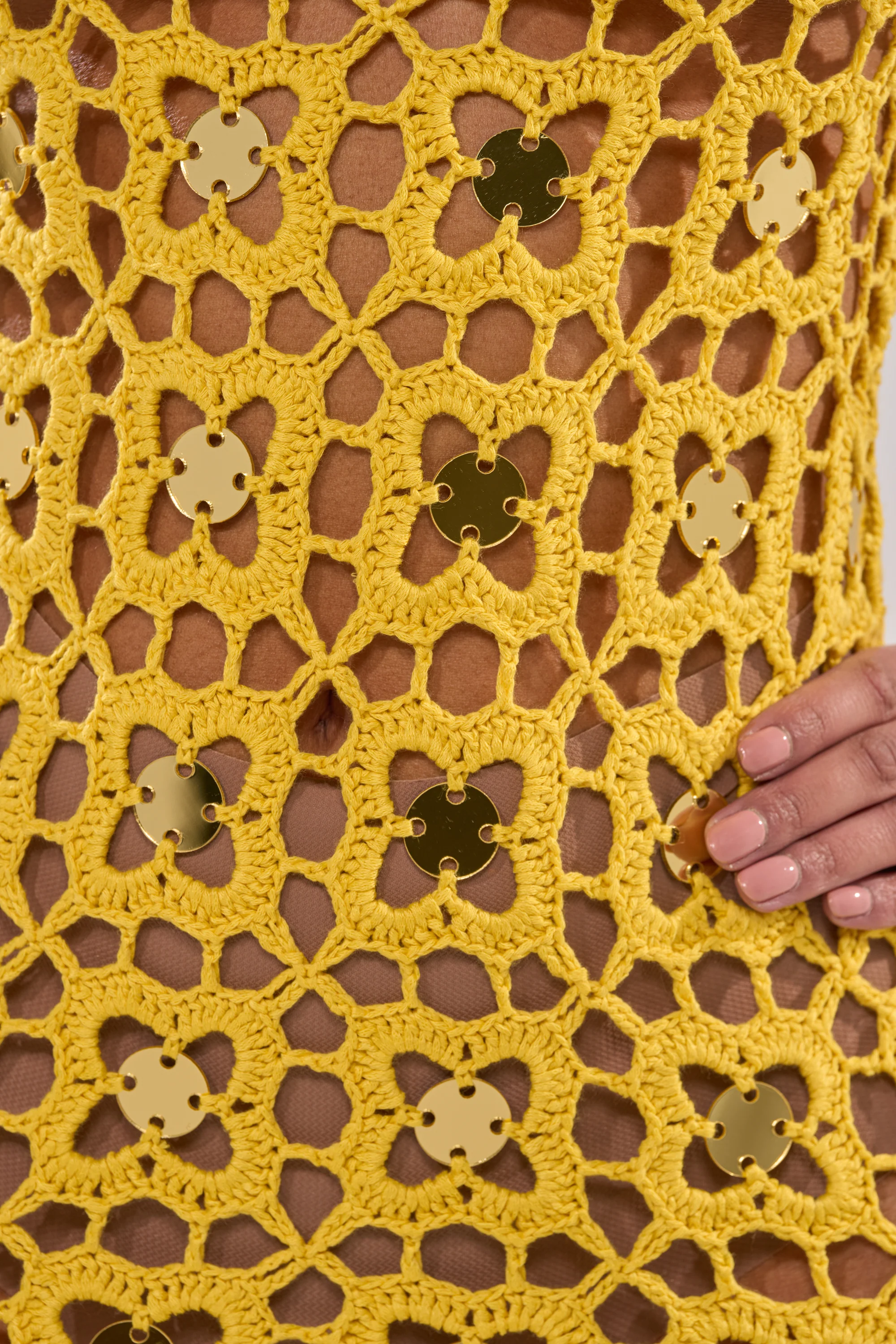 GLOW UP SEQUIN CROCHET MINI DRESS - Image 8