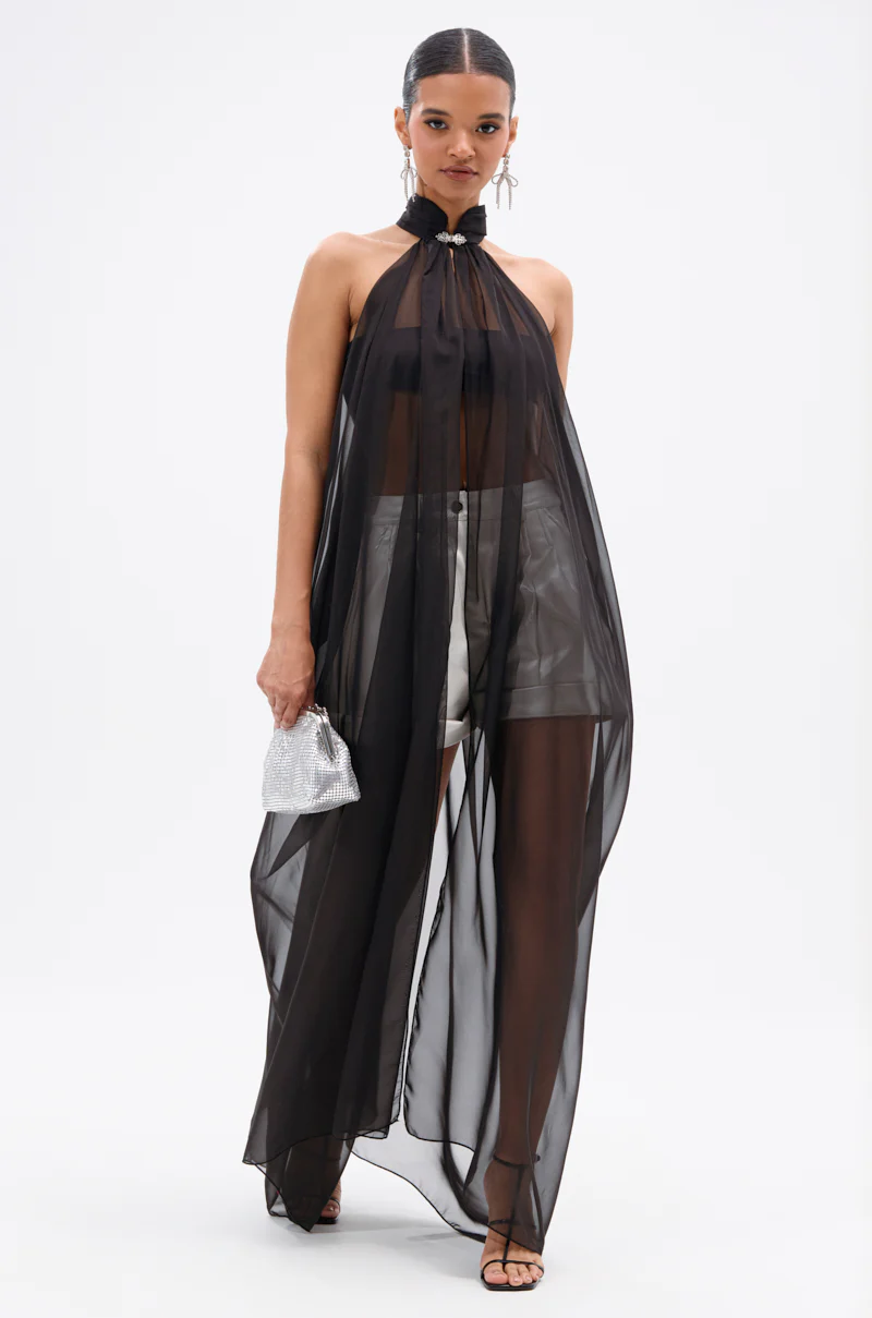 GLOWING CHIFFON BLOUSE IN BLACK - Image 3