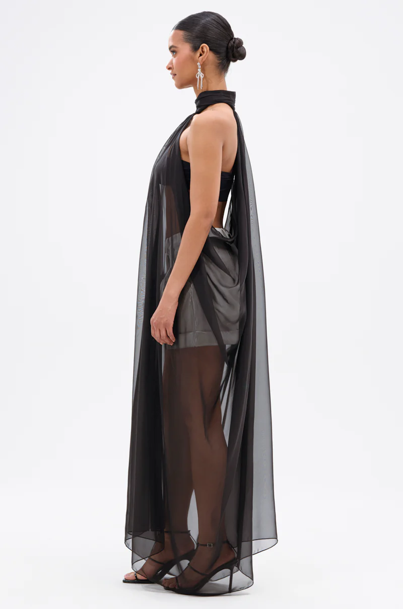GLOWING CHIFFON BLOUSE IN BLACK - Image 5