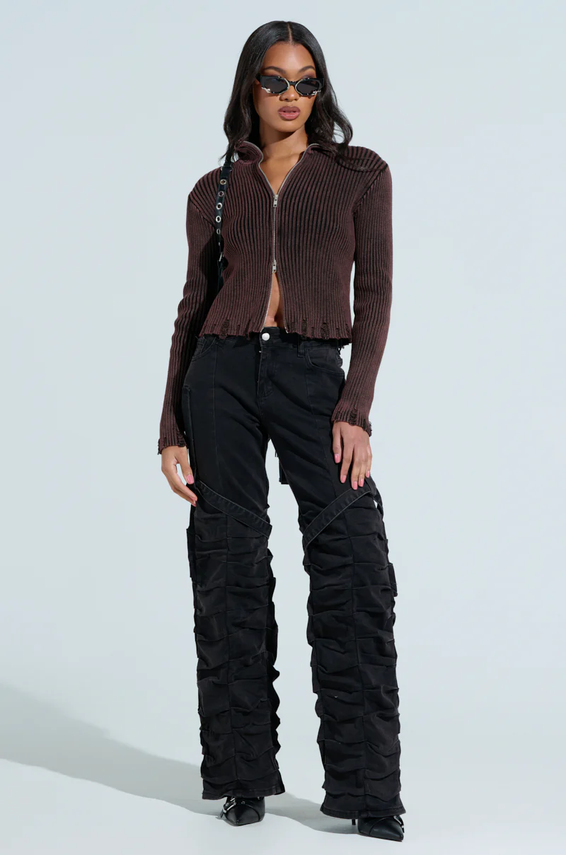 GOING CRAZY BLACK DENIM PANT WITH BUCKLE - Image 6