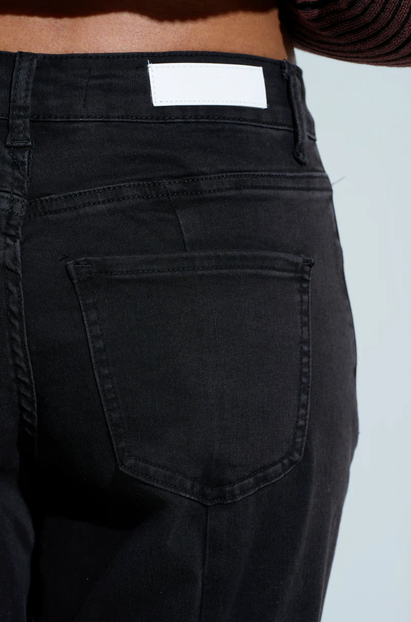 GOING CRAZY BLACK DENIM PANT WITH BUCKLE - Image 7