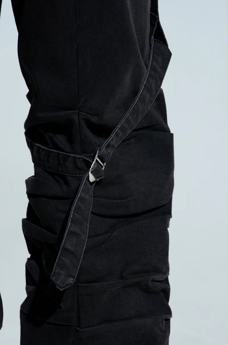GOING CRAZY BLACK DENIM PANT WITH BUCKLE - Image 8