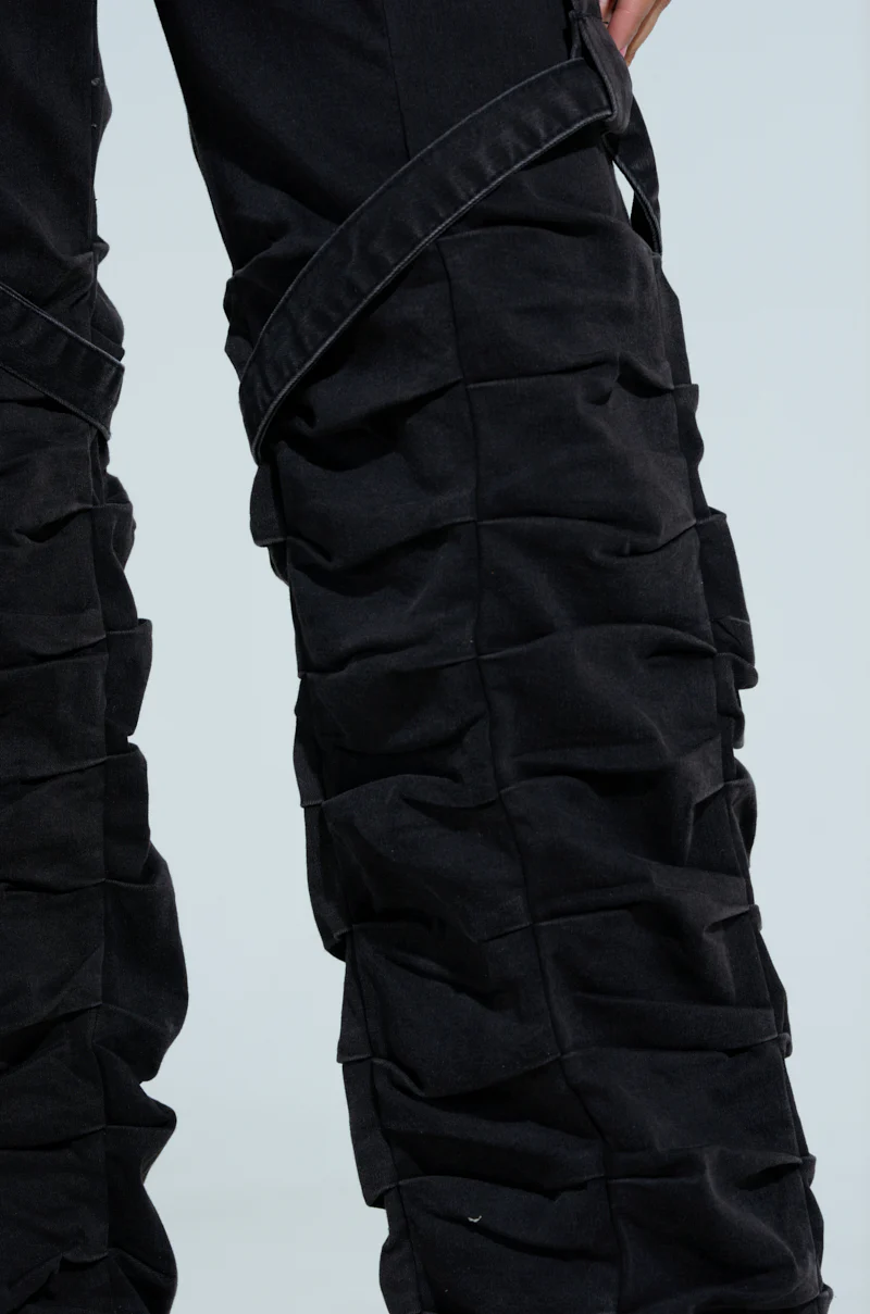 GOING CRAZY BLACK DENIM PANT WITH BUCKLE - Image 9