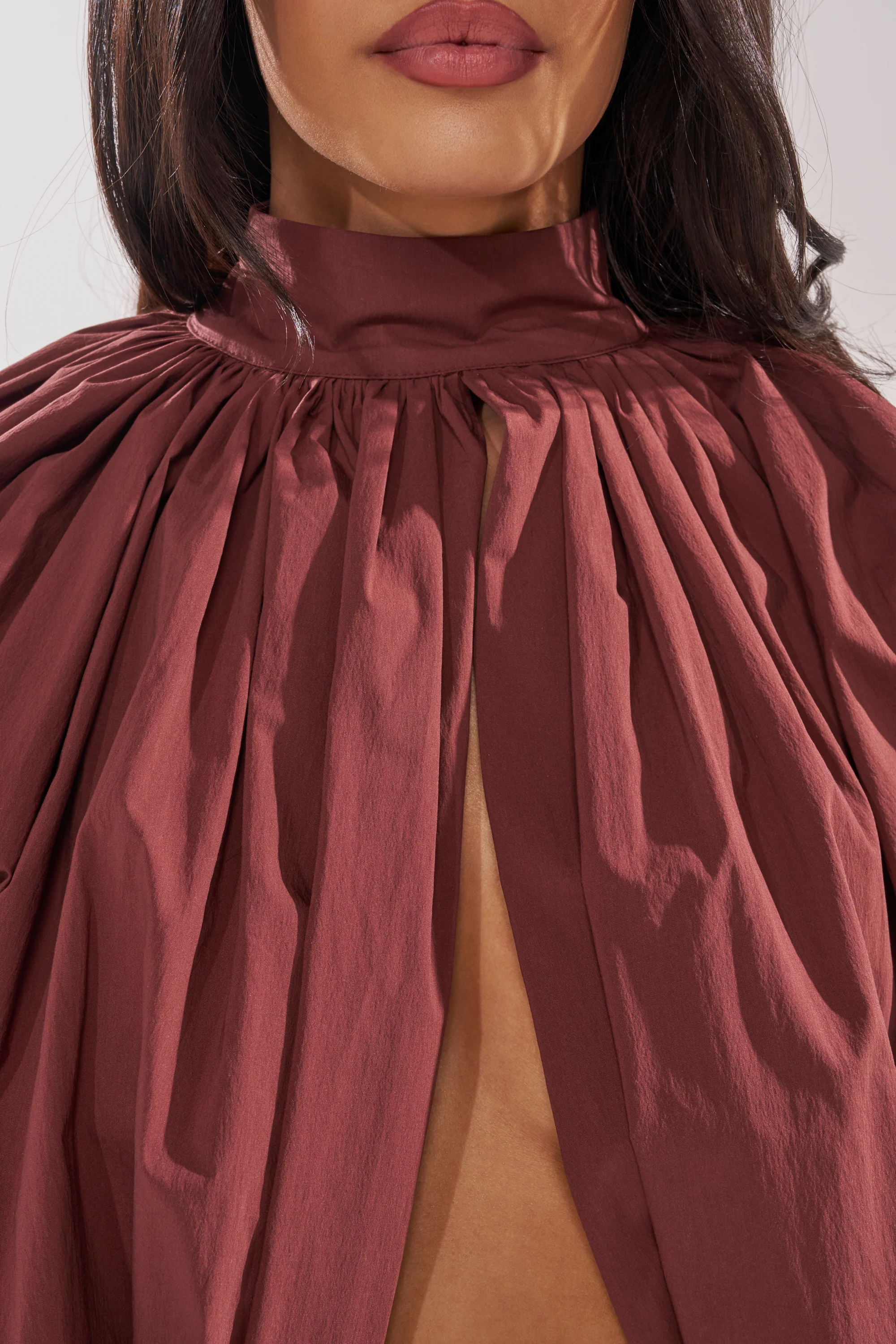 GOLD COAST BALLOON SLEEVE BLOUSE IN BROWN - Image 9